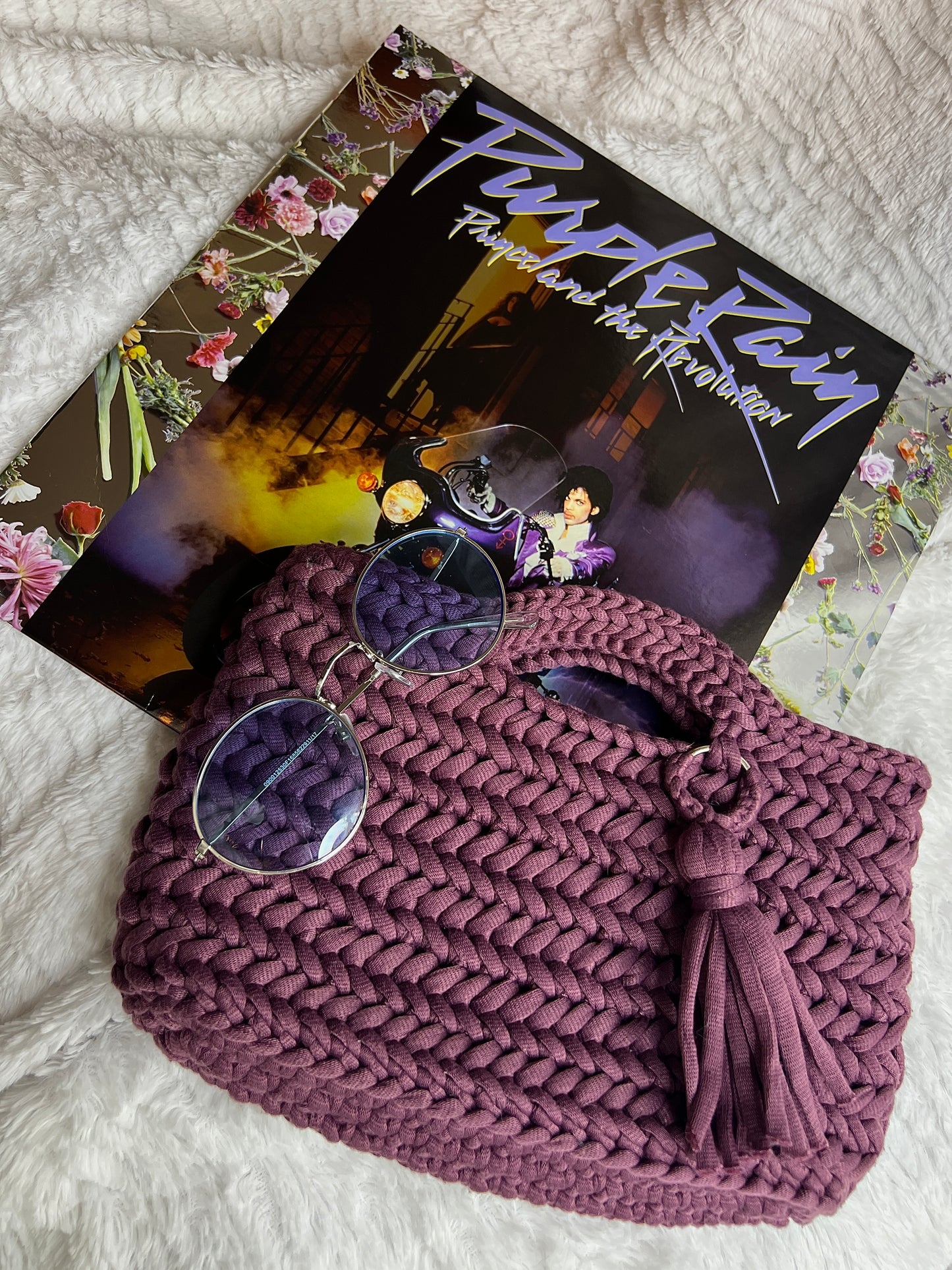 PURPLE RAIN Luxury Handmade Crochet Clutch Purse