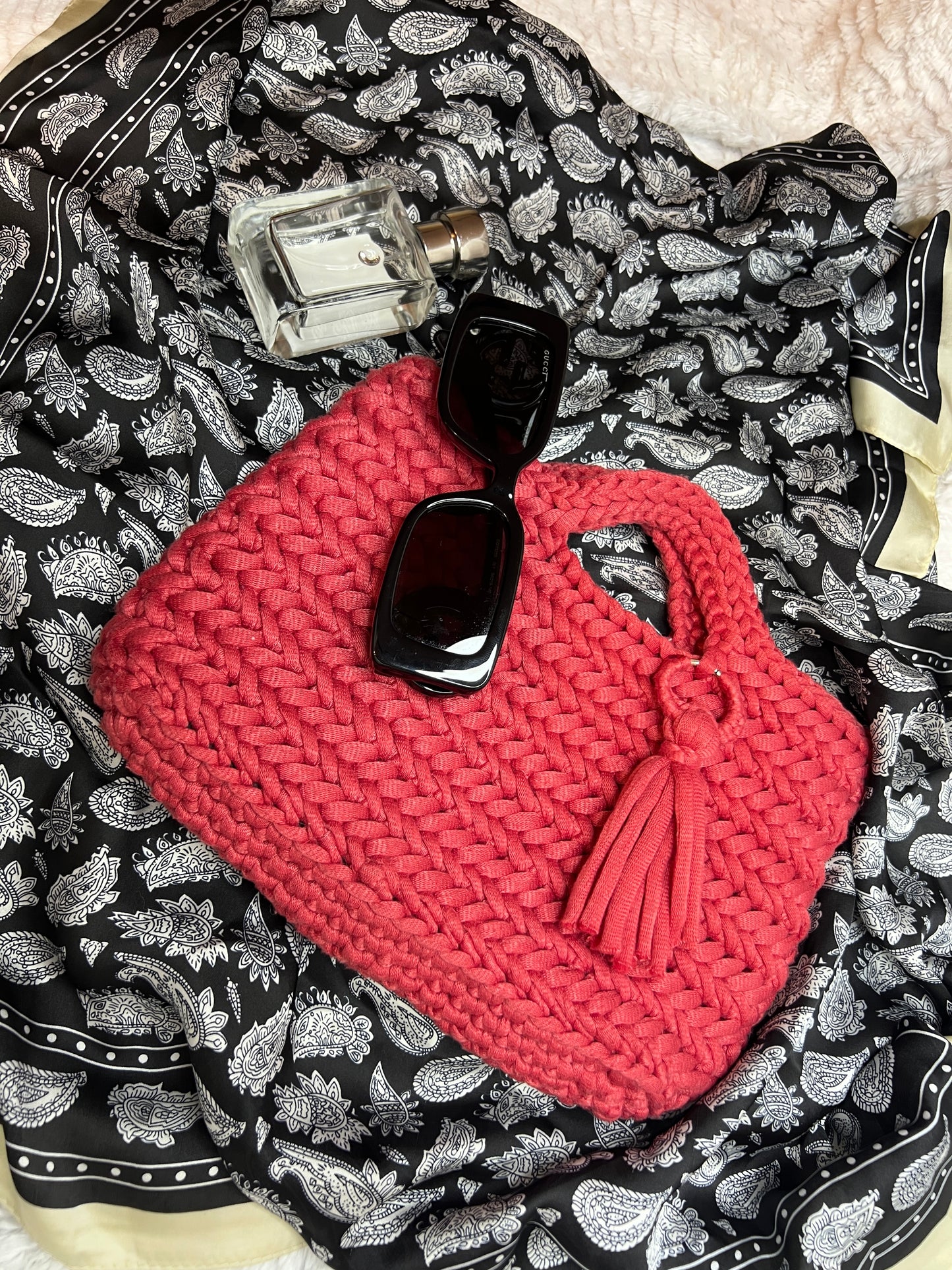 PINK PANTHER Luxury Handmade Crochet Clutch Purse