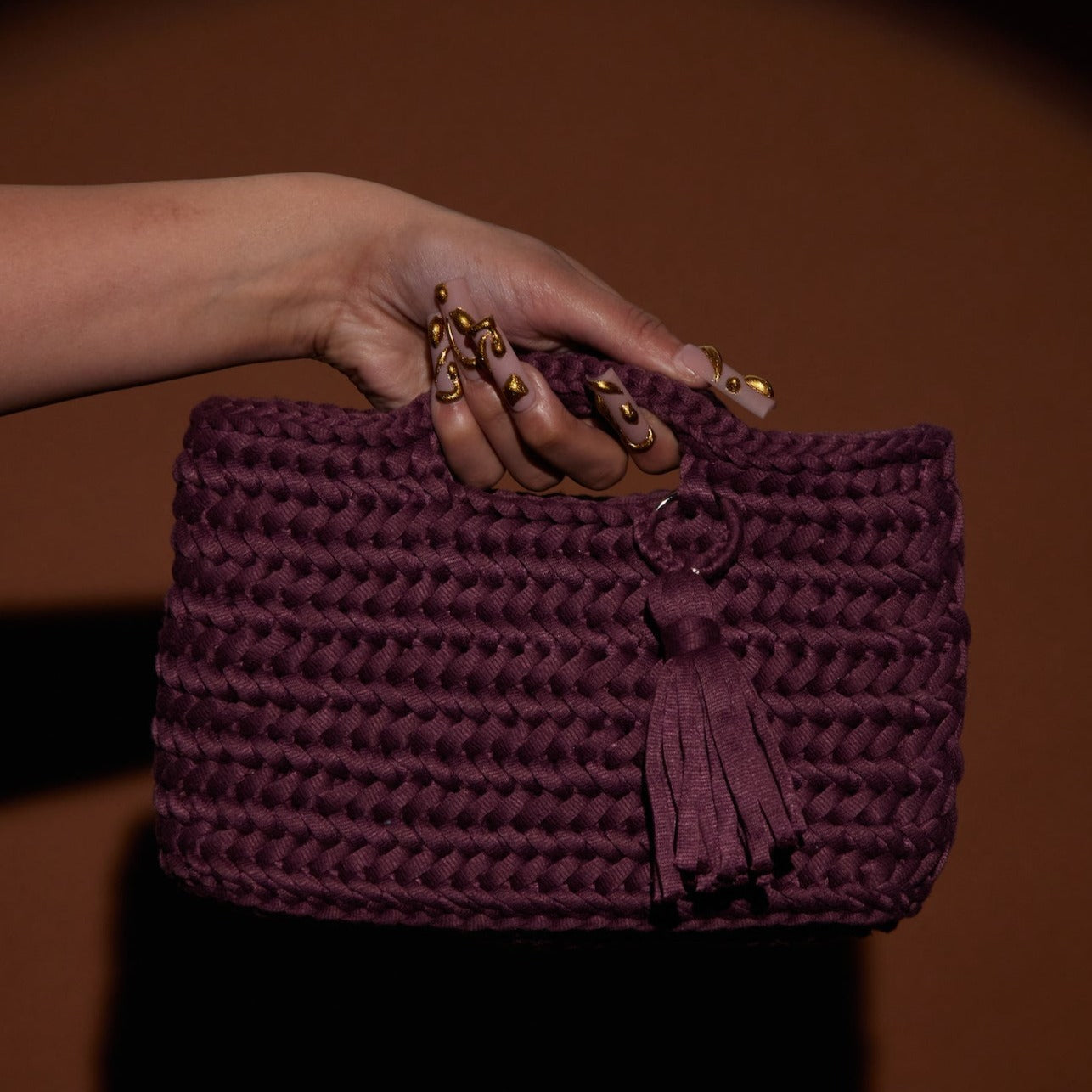 PURPLE RAIN Luxury Handmade Crochet Clutch Purse