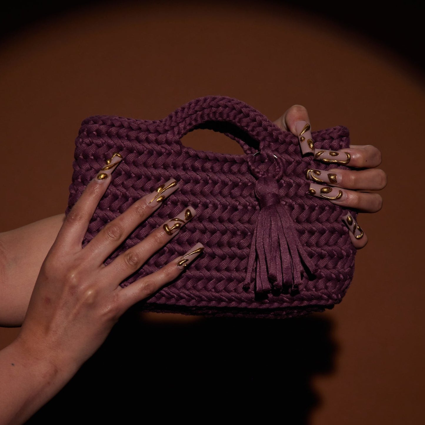 PURPLE RAIN Luxury Handmade Crochet Clutch Purse